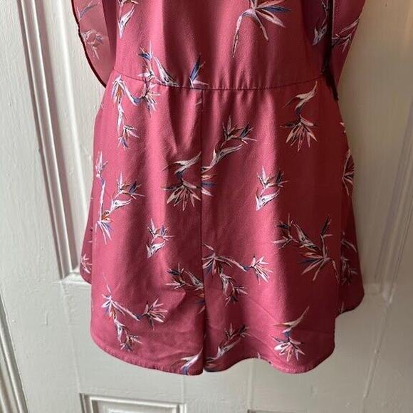 StyleStalker Birds of Paradise Pink Romper Fully Lined Size Small with Pockets - Picture 3 of 8